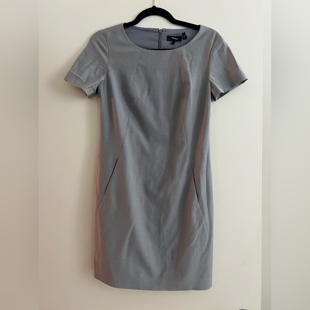 Theory Light Gray Mini Dress